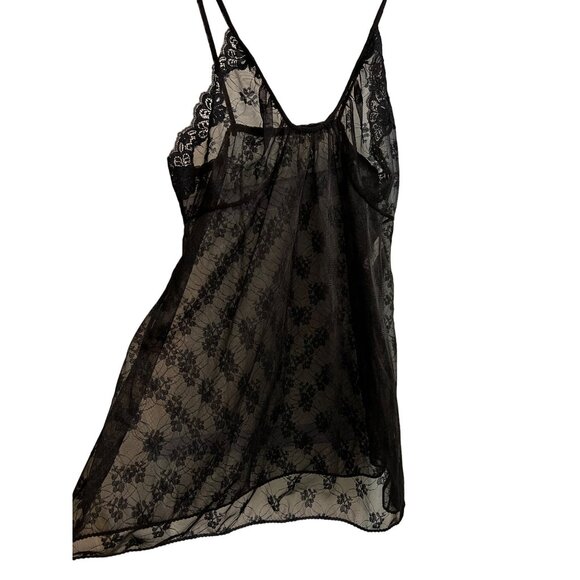 Vintage Black Sheer Lace Nightgown Medium - Picture 2 of 6